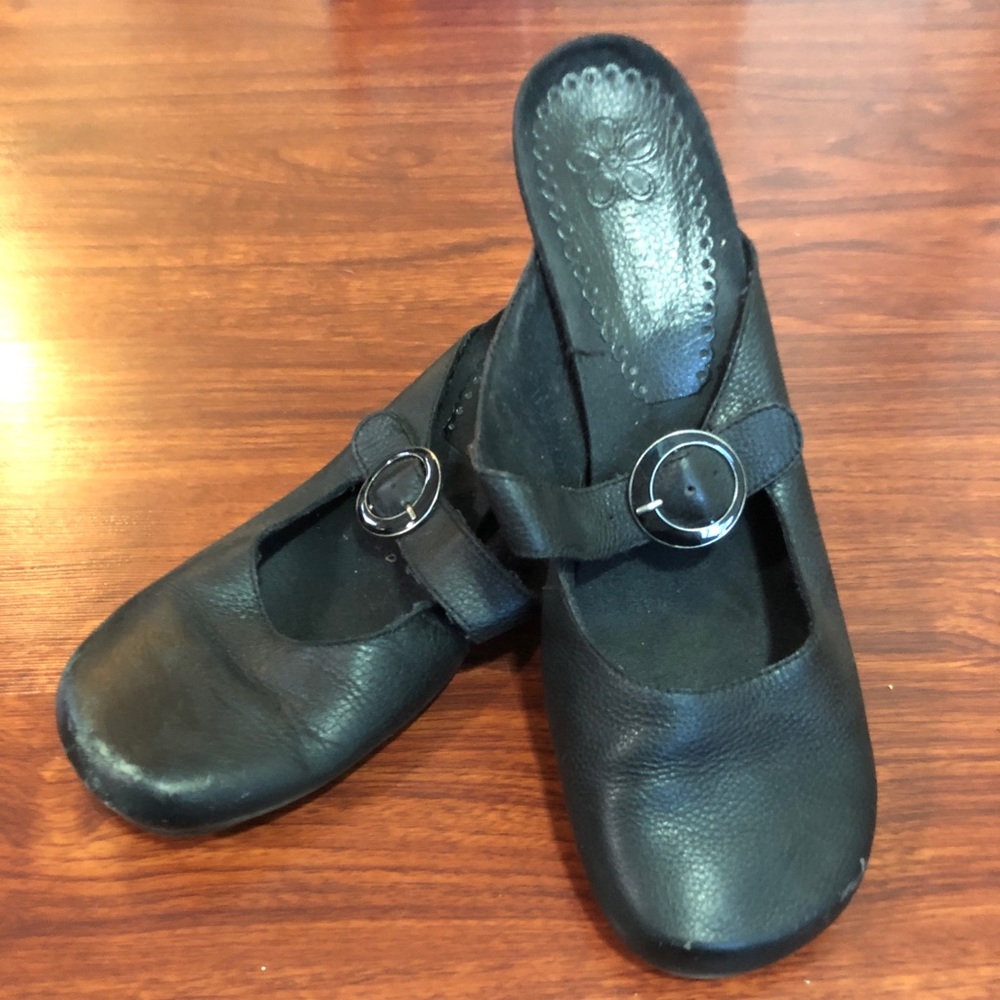 Baretrap Platform Leather Clog Mules Size 10